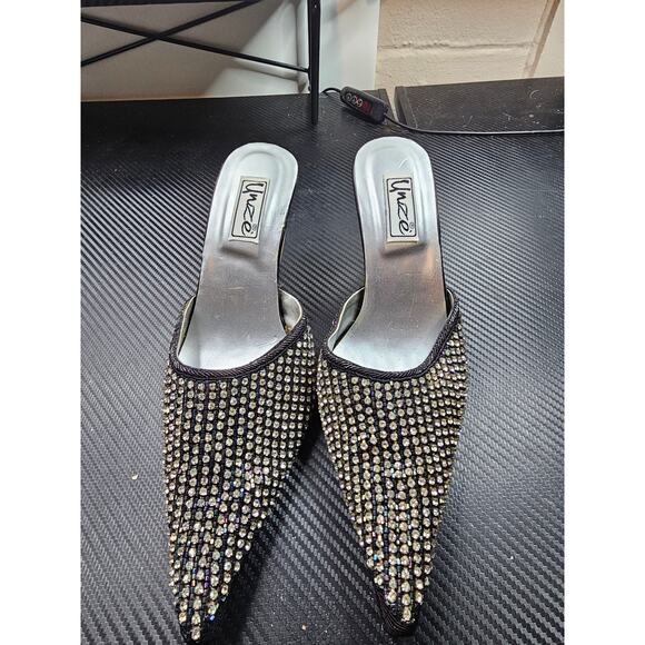 Womens Unze Pointed Toe Rhinestone Slide Heels Size 5 - Picture 1 of 7